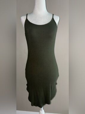 Heart & Hips - Olive Ribbed Tank Dress